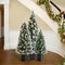 Set of 2/3 4ft/5ft/6ft Pre-Lit Pine Artificial Christmas Porch Tree with Decorative Urn Pot